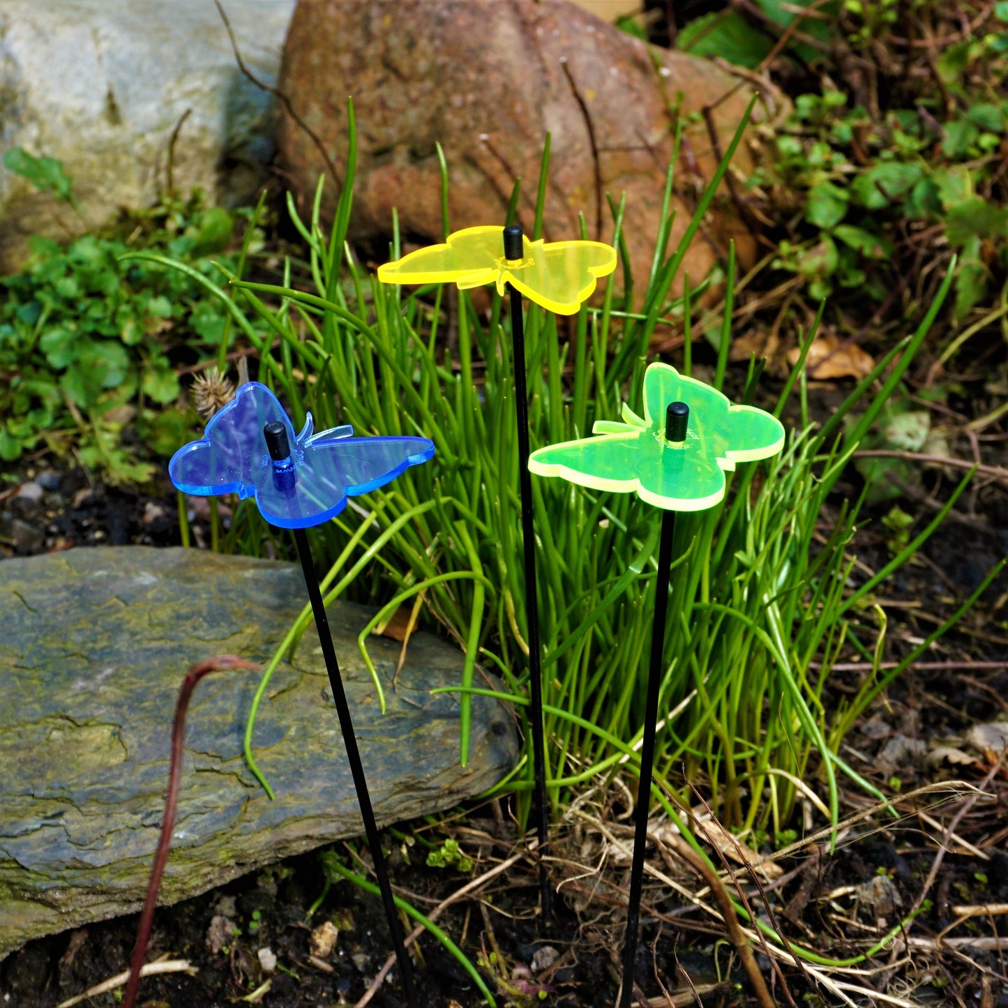 Small Garden Décor Ornaments Set of 3 'Gatekeeper Butterfly'