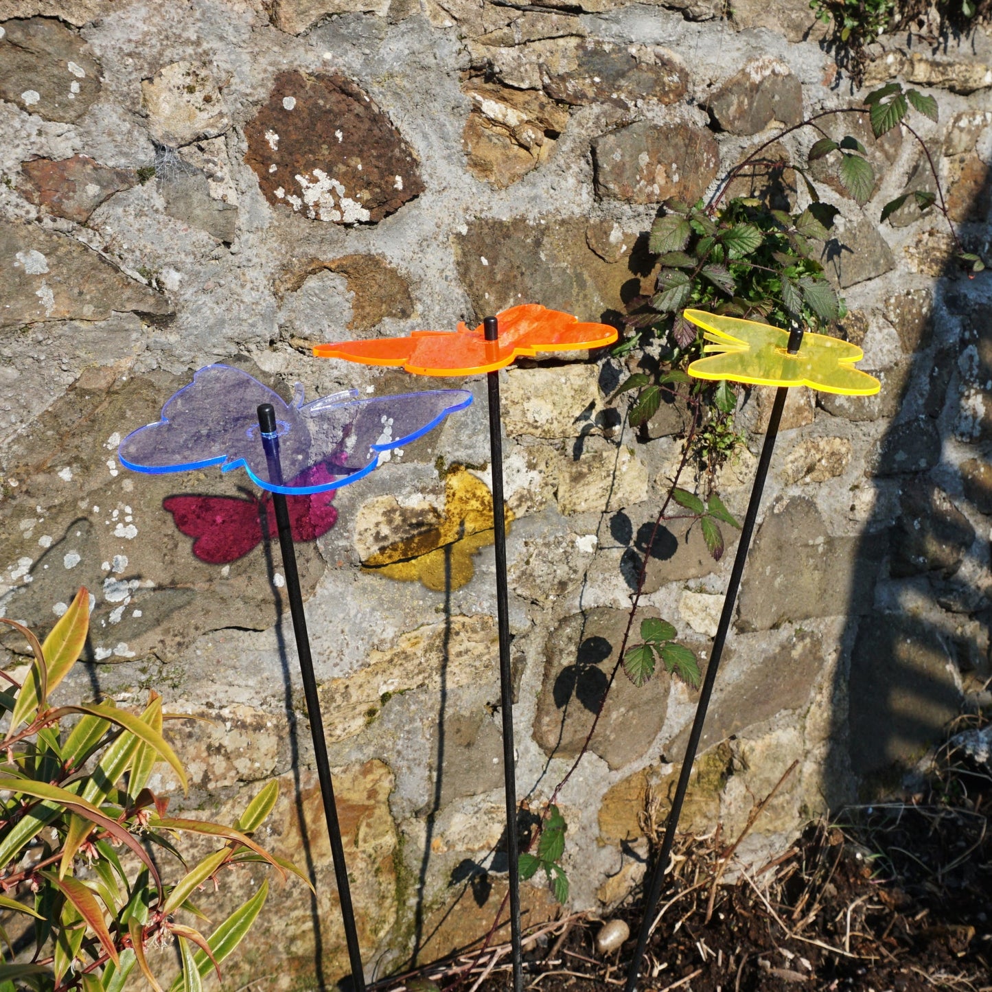 Large Garden Decor Ornaments Set of 3 'Gatekeeper Butterflies'