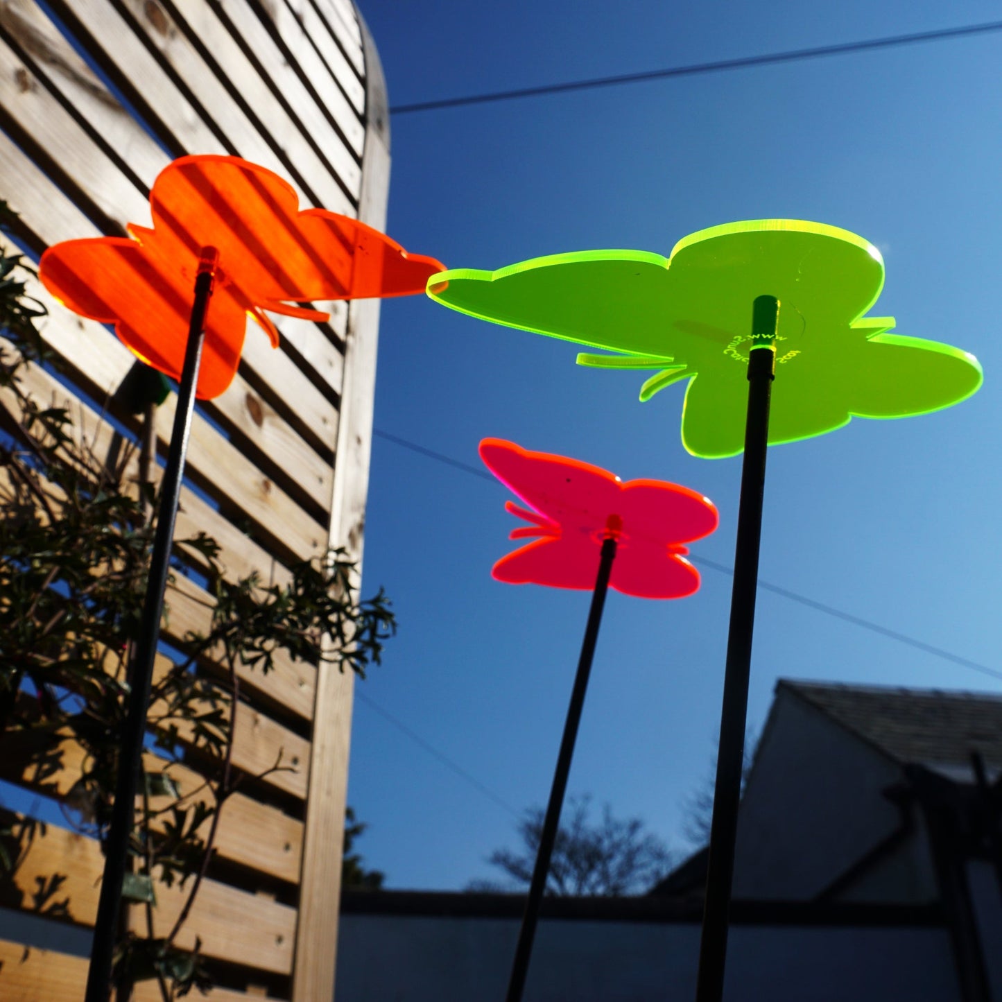 Large Garden Decor Ornaments Set of 3 'Gatekeeper Butterflies'