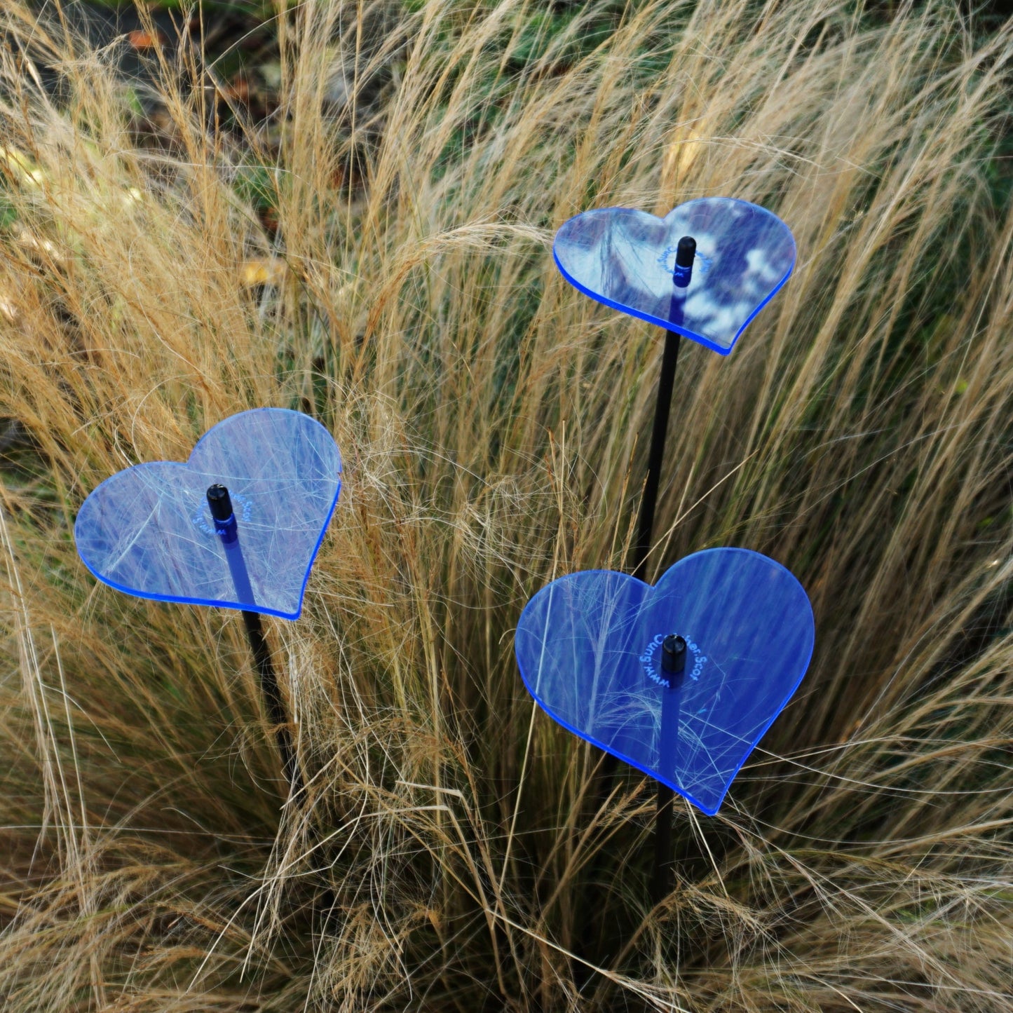 Garden Décor Ornaments Set of 3 'Hearts'