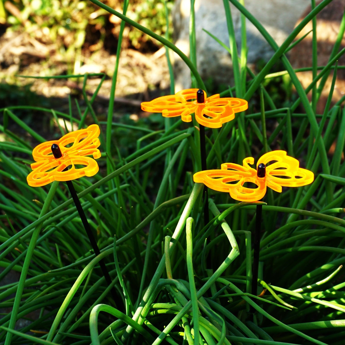 Small Garden Décor Ornaments Set of 3 'Comma Butterfly'