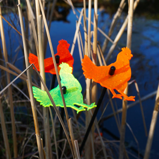 Medium SunCatcher Garden Decor Ornaments Set of 3 'Chicken'