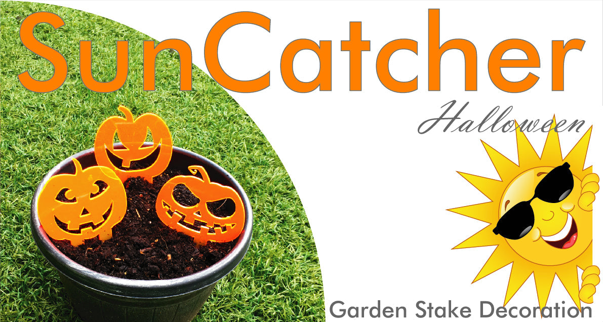 Garden Décor Ornament Stakes Set of 3 'Halloween Pumpkins'