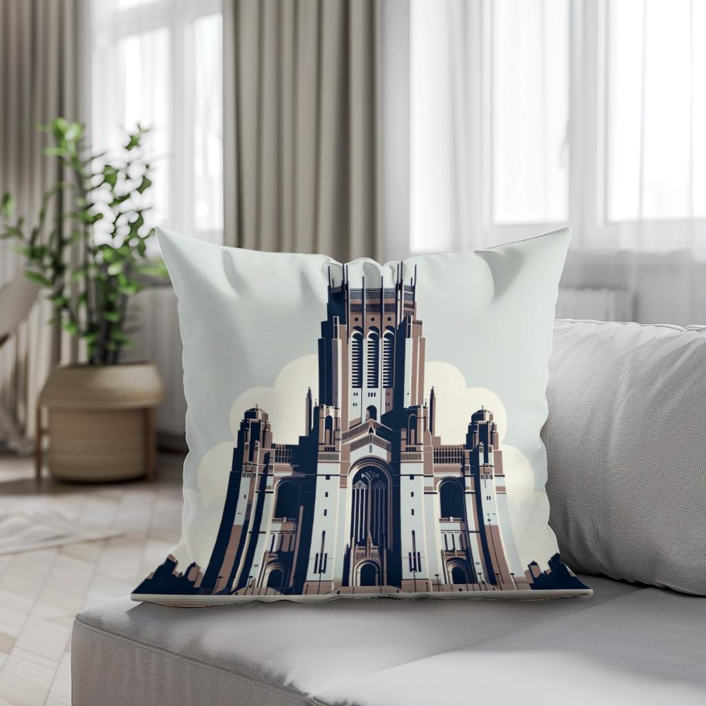 Liverpool Cathedral Minimalist Essence Cotton Cushion