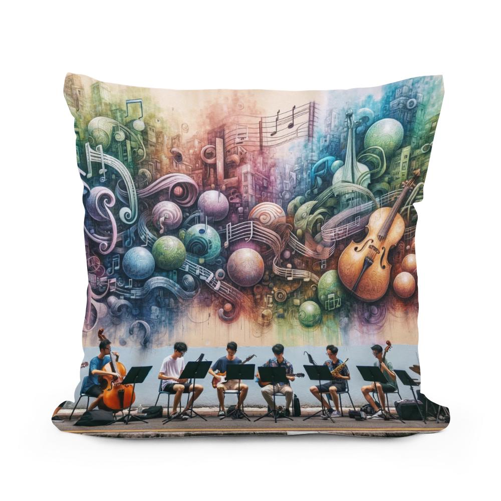 Symphony of the Streets Cotton Cushion