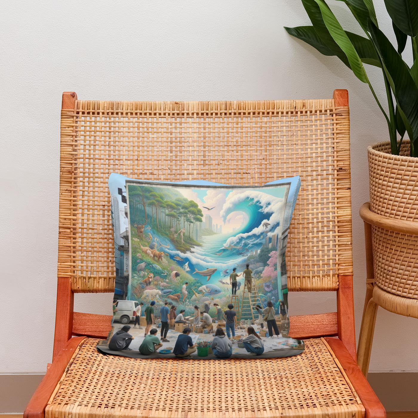 Nature's Mural Harmony Cotton Cushion