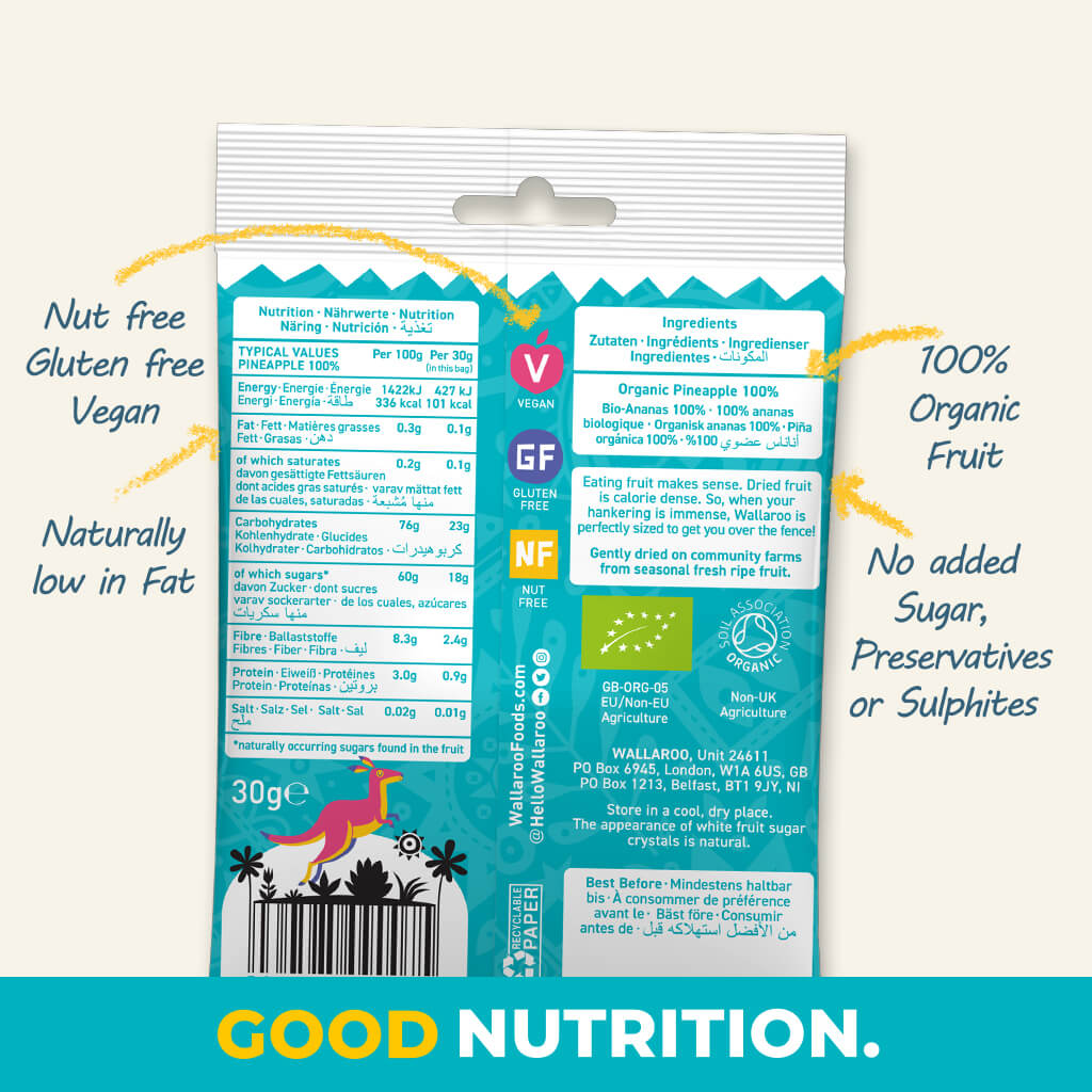 Organic Gently Dried Pineapple Chunks