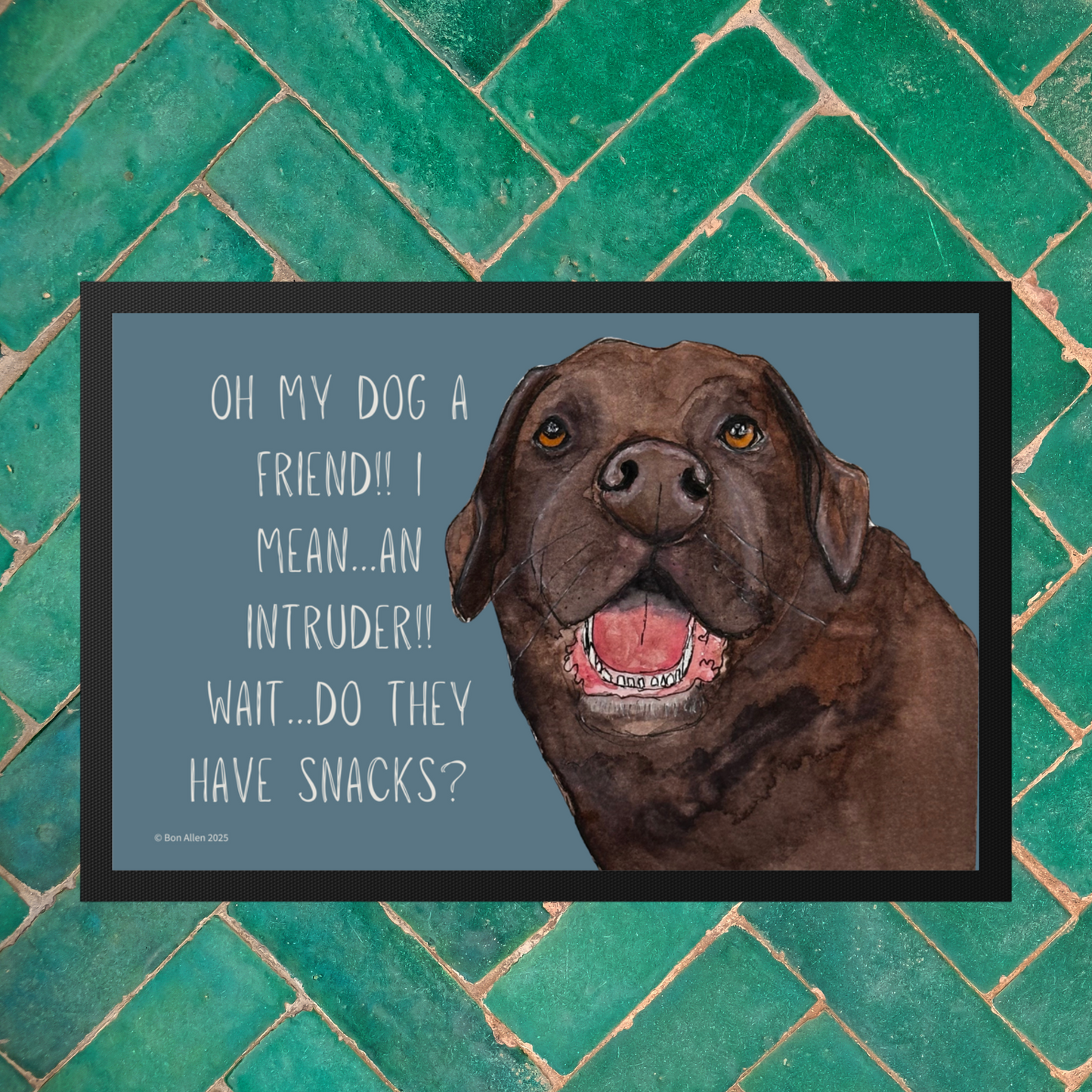 Chocolate Labrador Welcome Mat – Is It a Friend, Intruder… or Snack Delivery?!