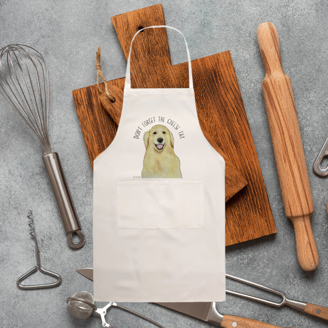 Golden Retriever Chef Apron: Enforce the Cheese Tax in Style!