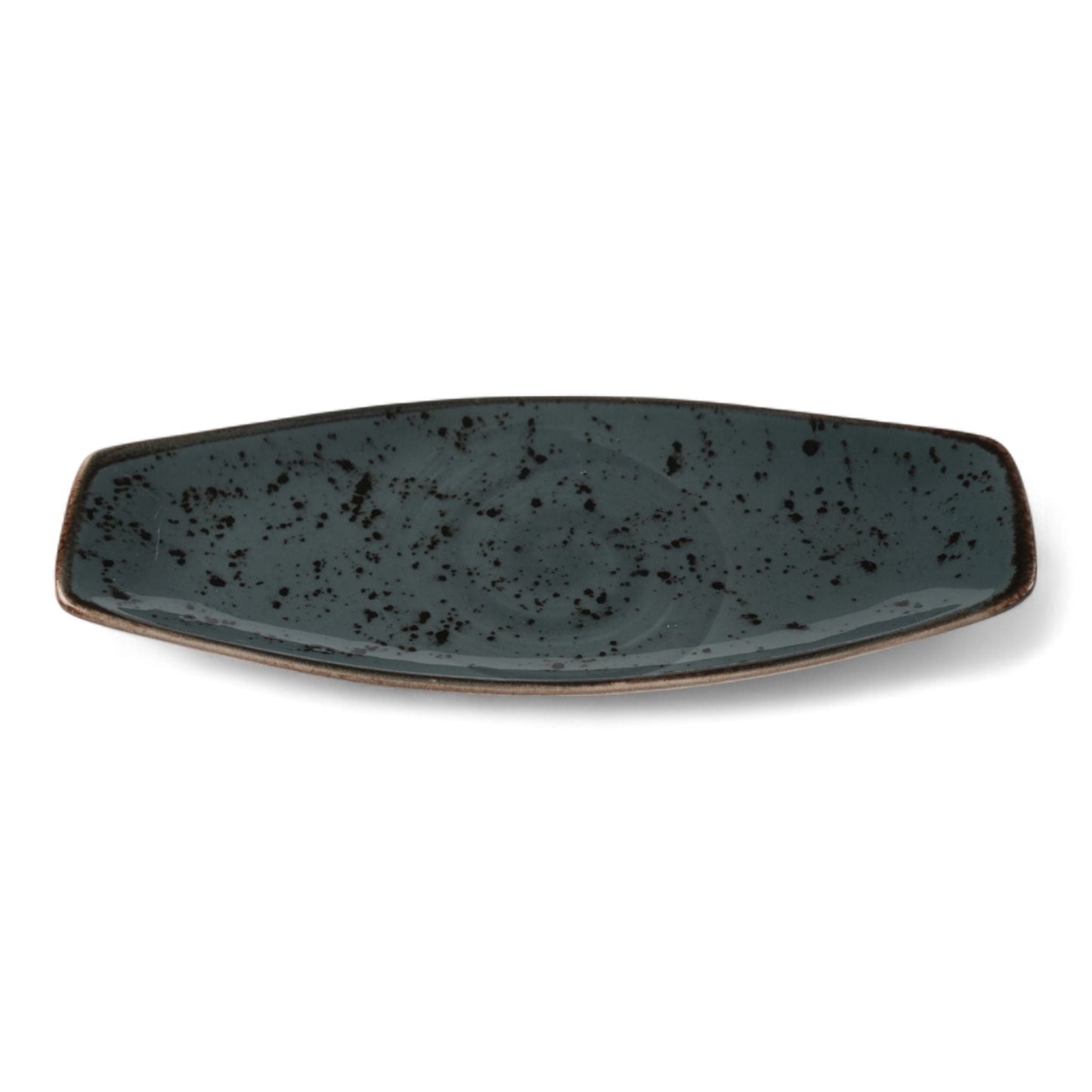 Porcelain Serving Plate - Fairlie, Forest Green - 28x15cm