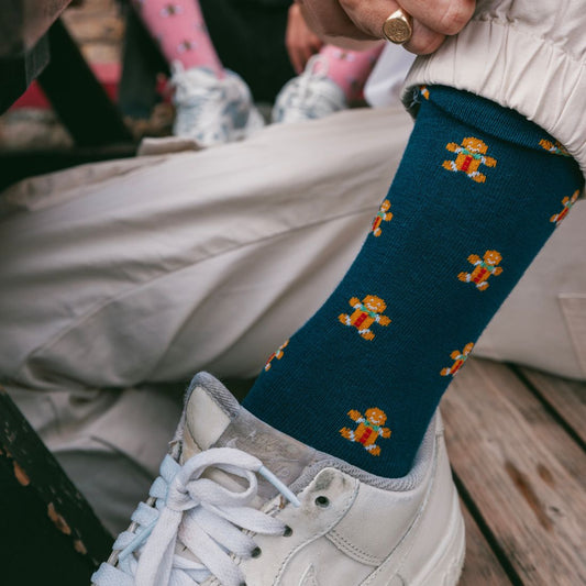 Gingerbread Men Matching Bamboo Socks (Adult & Child)
