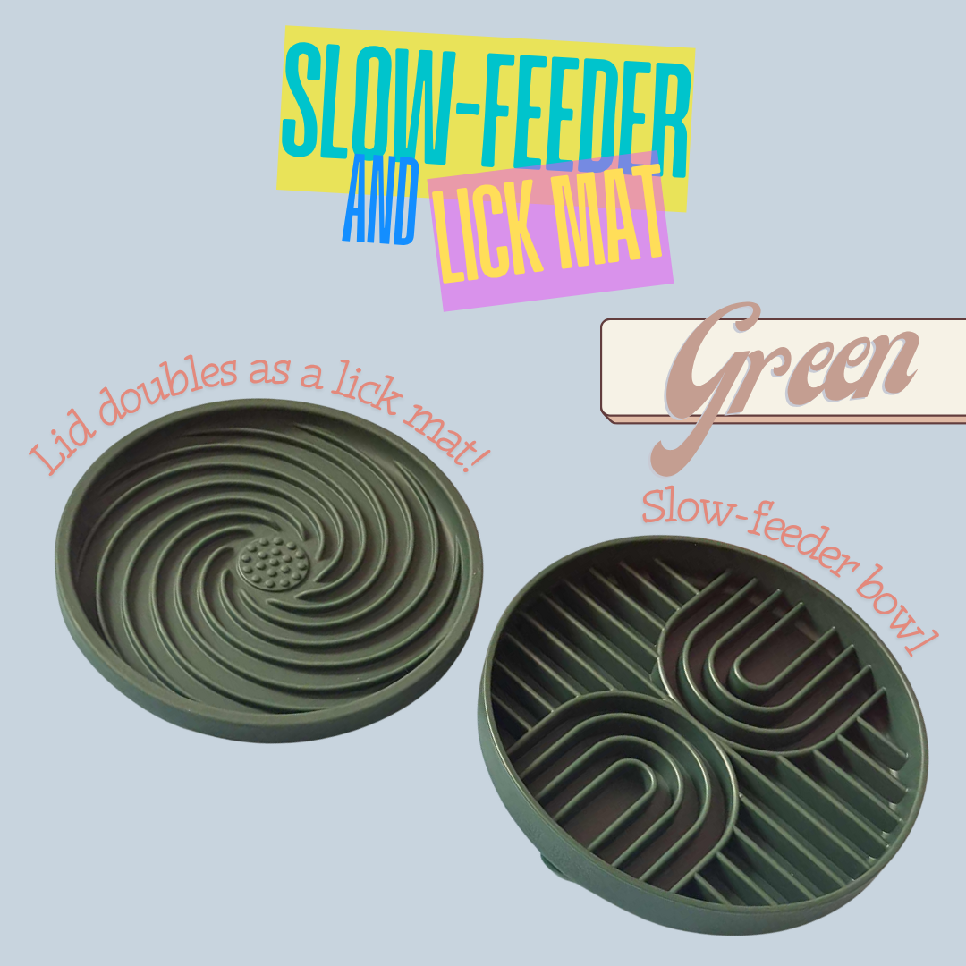 Slow & Steady - 2-in-1 Slow Feeder Bowl & Lick Mat | Calmer Mealtimes | Tail Tips UK
