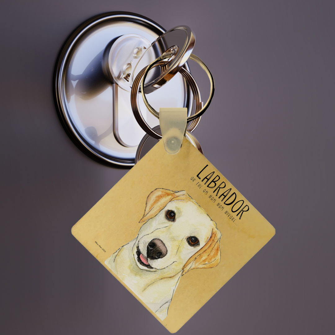 “Keys? Snacks? Either Way, I’m Coming!” Wooden Labrador Keyring