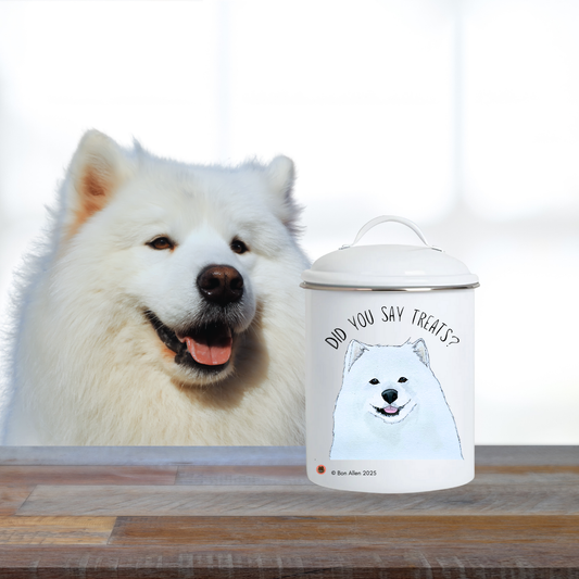 Snack Vault for Fluffballs: Samoyed-Approved Treat Jar