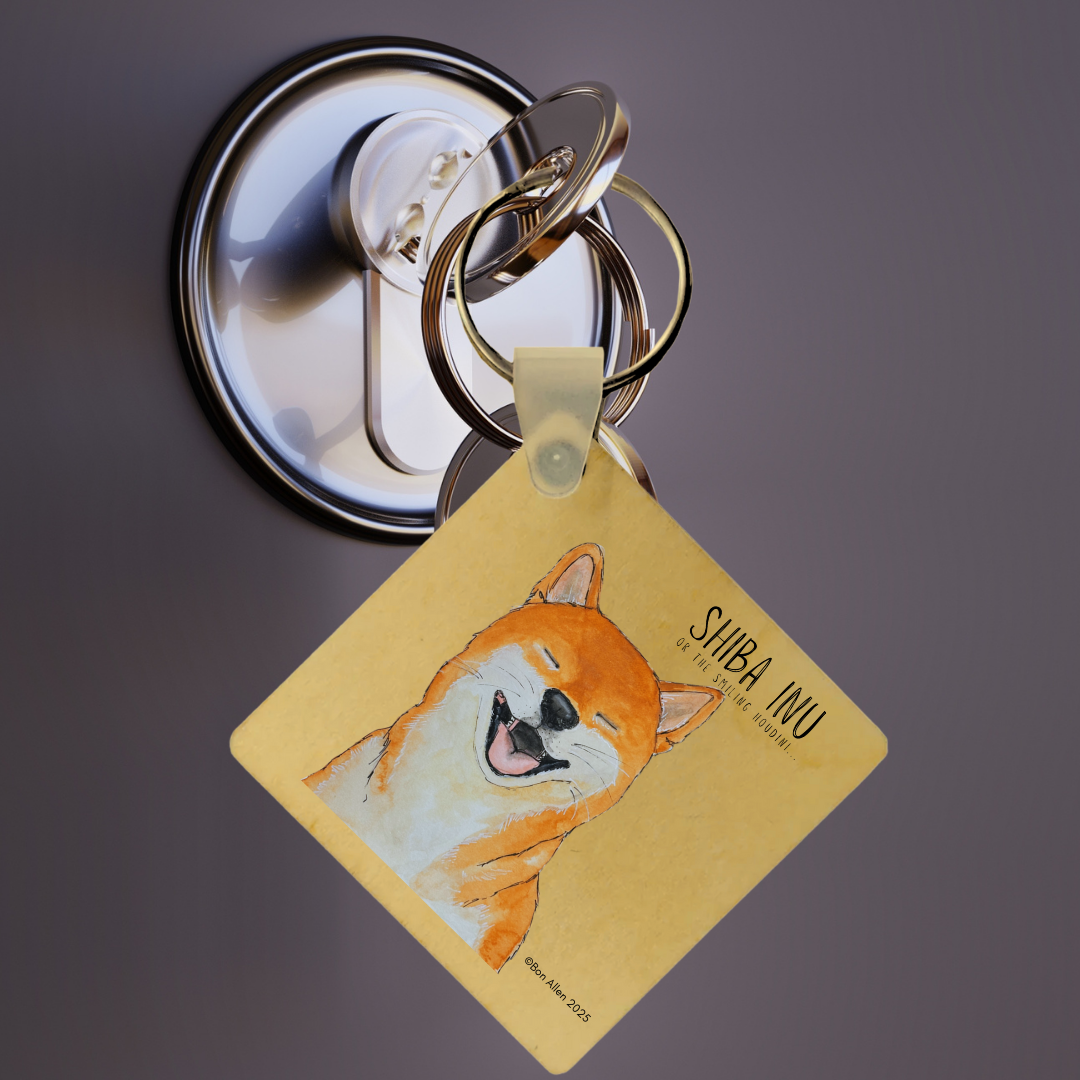 Keys? Escaped. Like Me. – Shiba Wooden Keyring