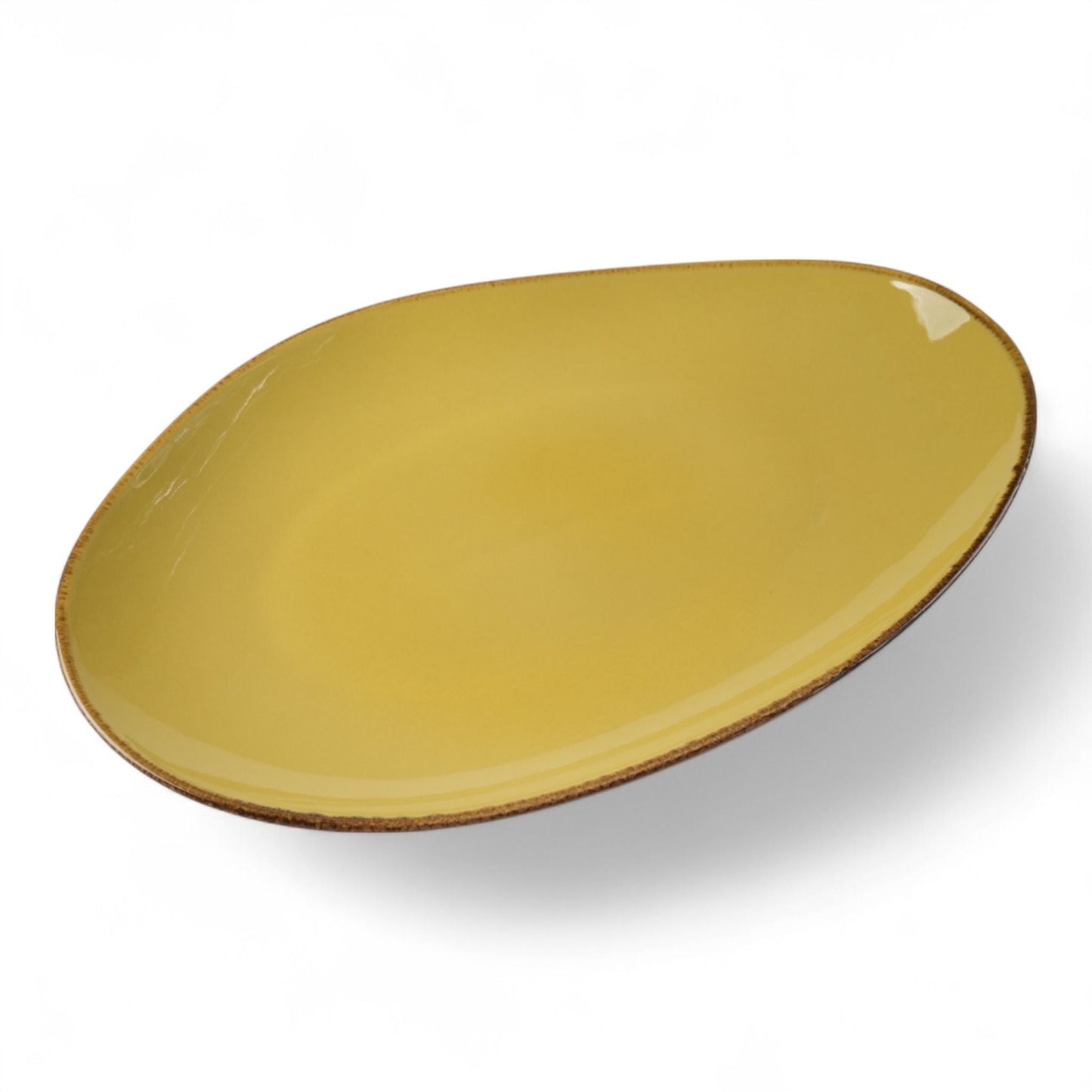 Porcelain Serving Platter - Lindis Series, Saffron Yellow - 35x25cm