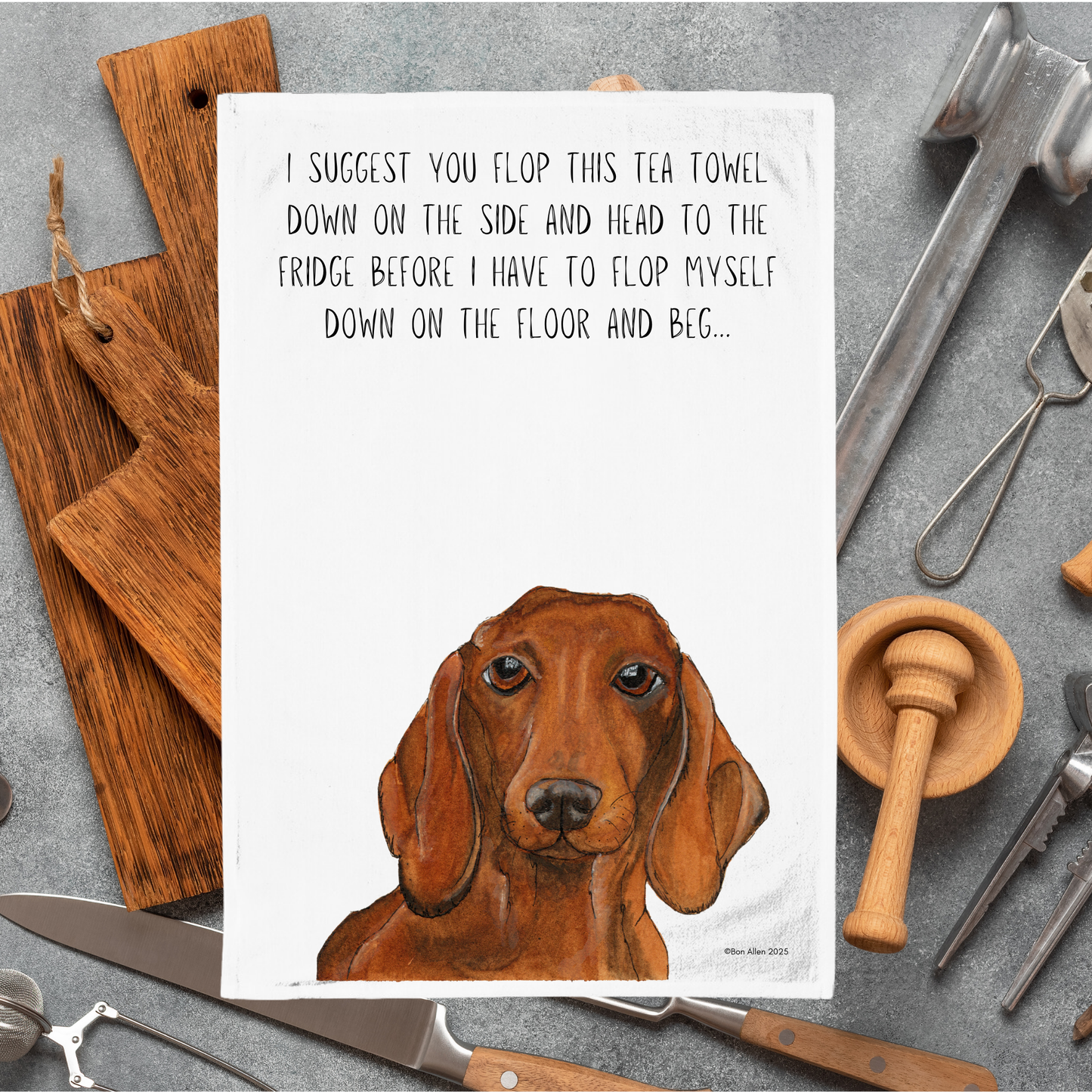 The Dachshund Tea Towel – Long Dog, Big Attitude!