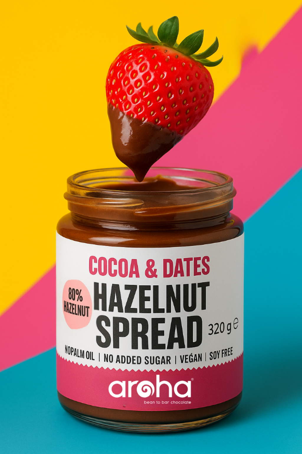 Aroha %80 Hazelnut Spread With Cocoa & Dates, 320 gr