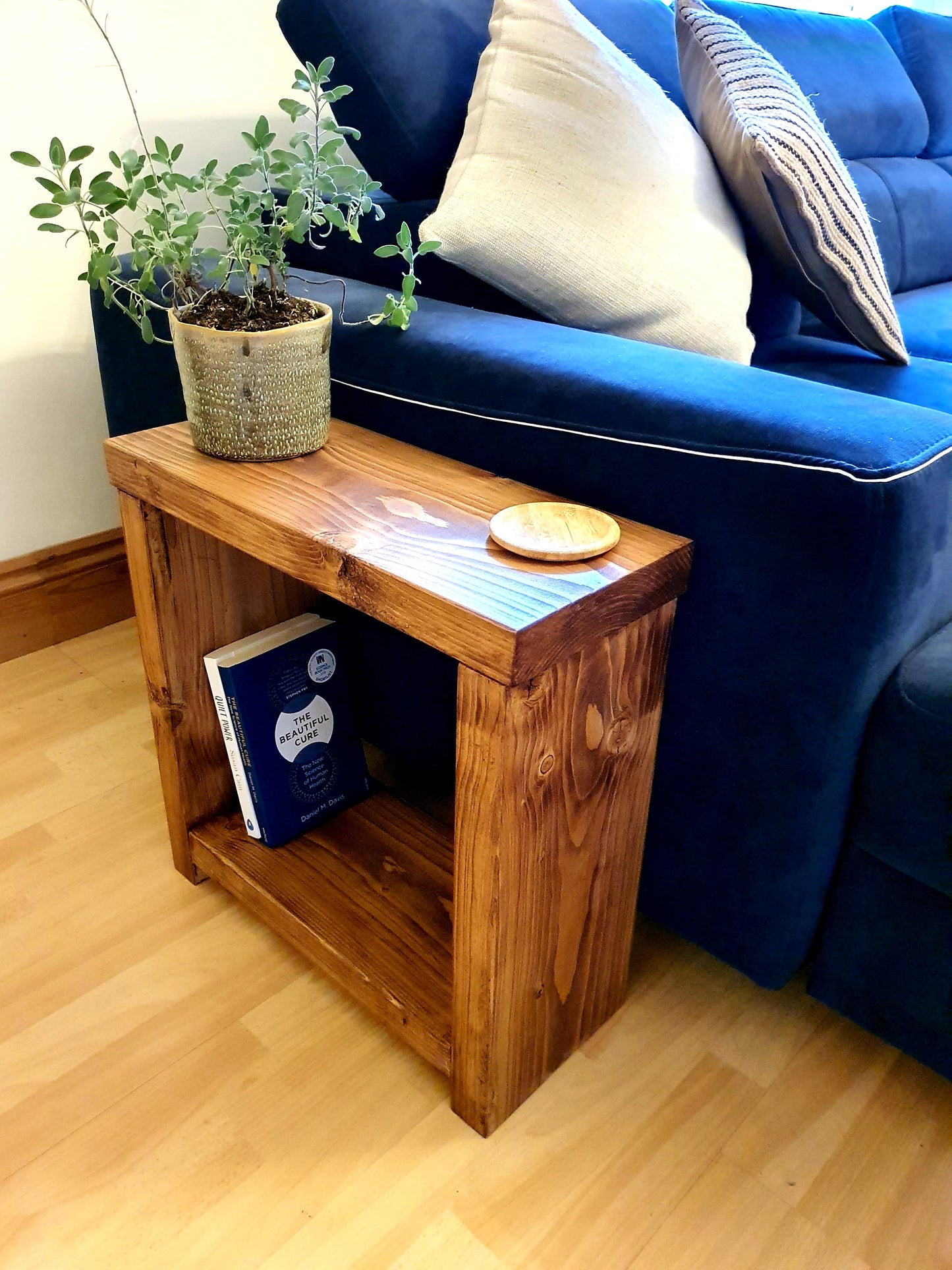 Solid Wood Rustic Coffee Table with Timber Legs