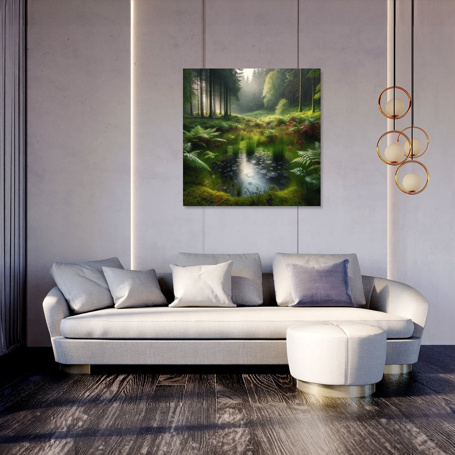 Rainy Forest Clearing Canvas