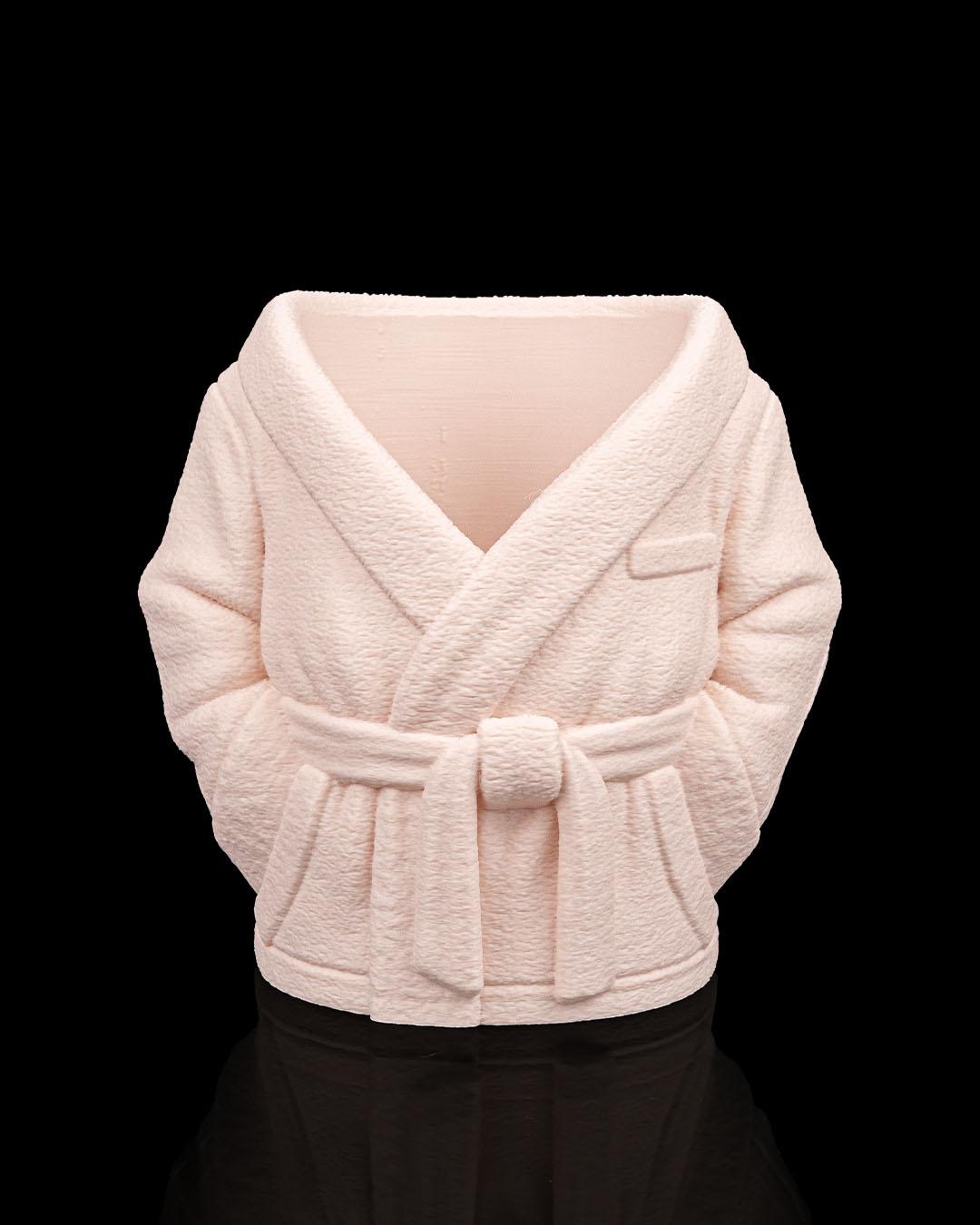 Cozy White Bathrobe Desk & Vanity Organizer | Unique Pen, Pencil and can Holder