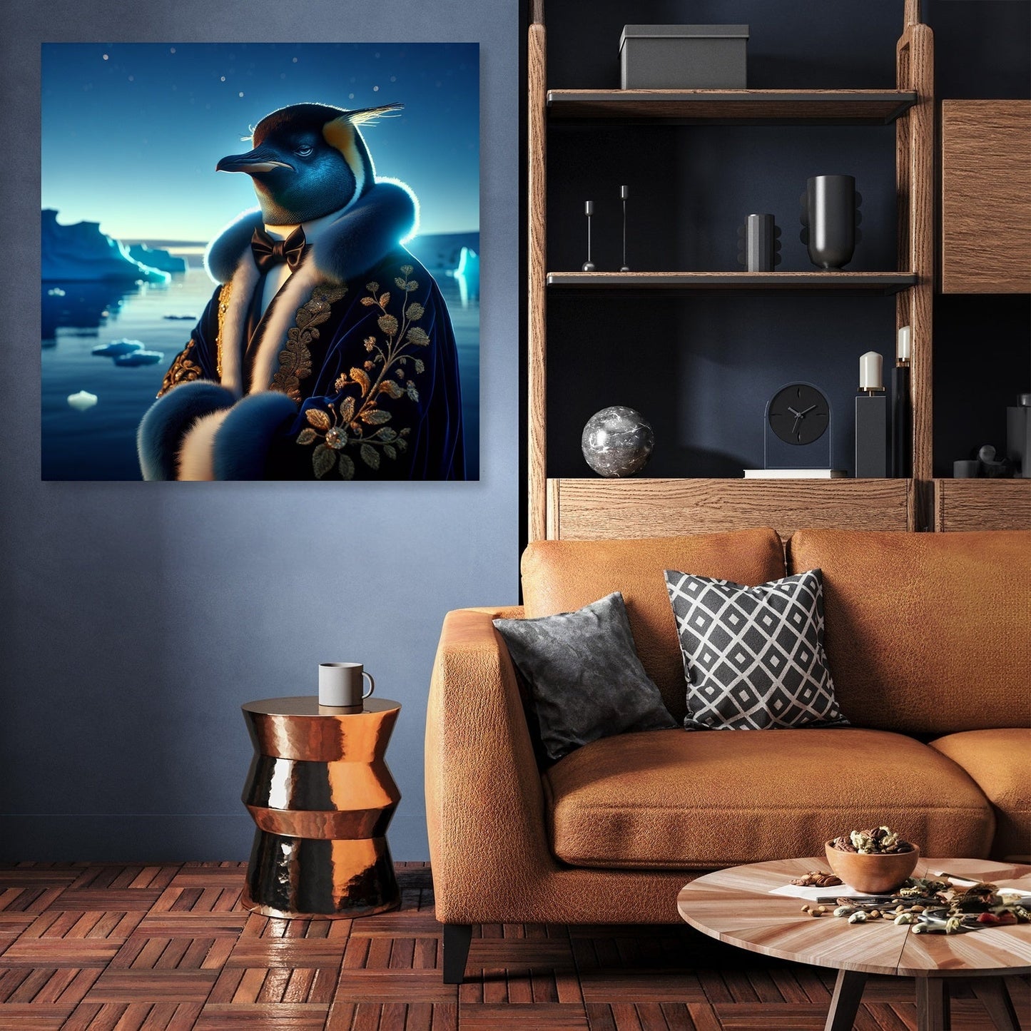 Regal Penguin Twilight Majesty Canvas