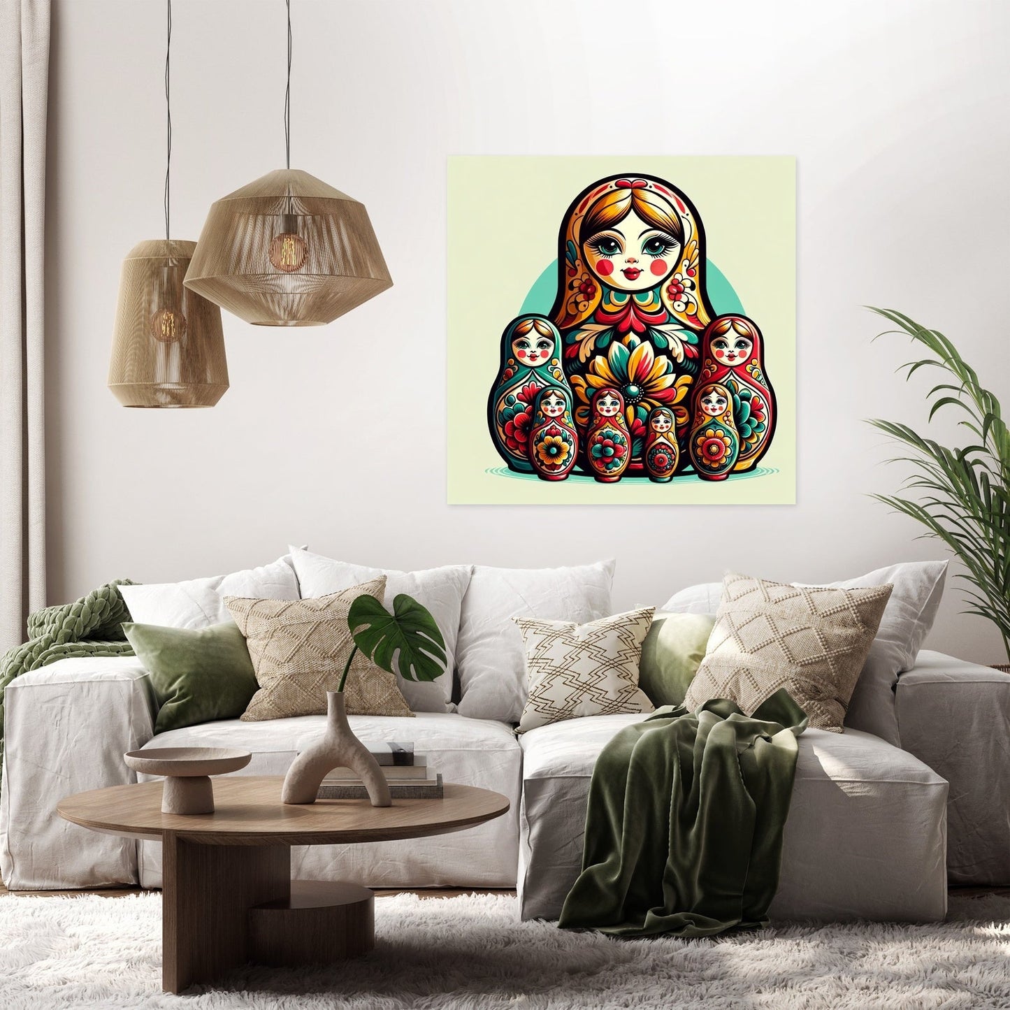 Vibrant Matryoshka Charm Canvas