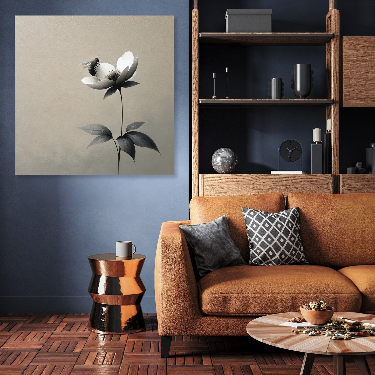 Solitude in Bloom Bee Canvas