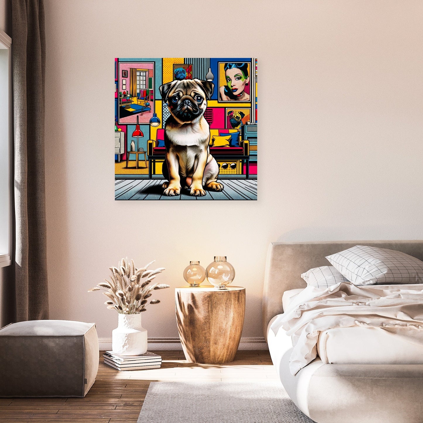 Pop Art Pug Canvas
