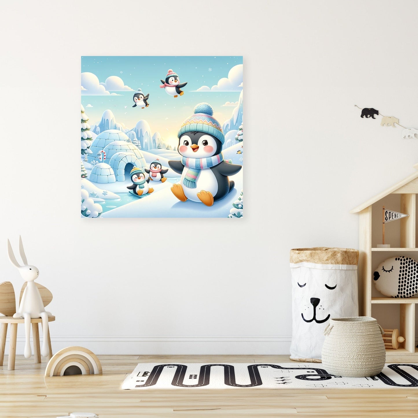 Penguin Frolic Canvas
