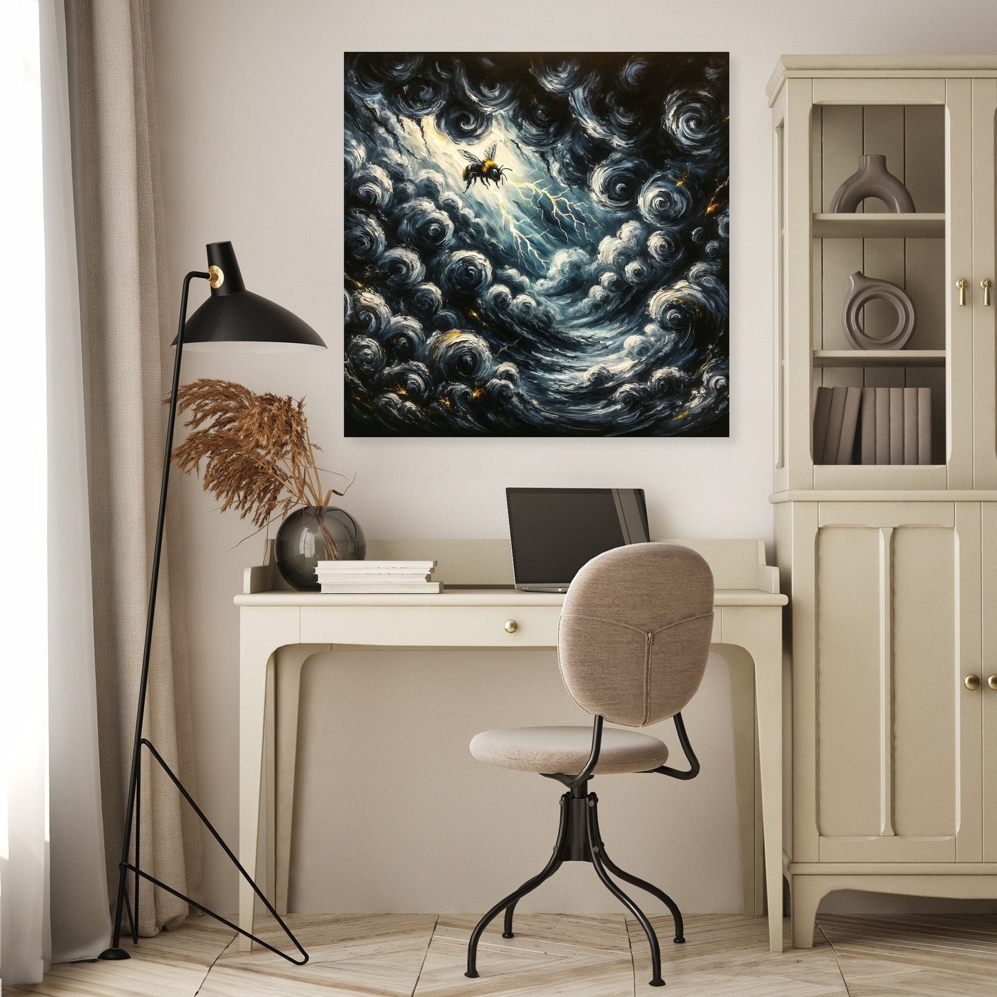 Bee Amidst the Storm Canvas