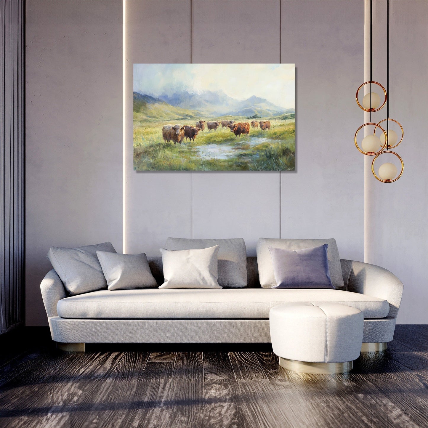 Highland Morning Serenity Canvas