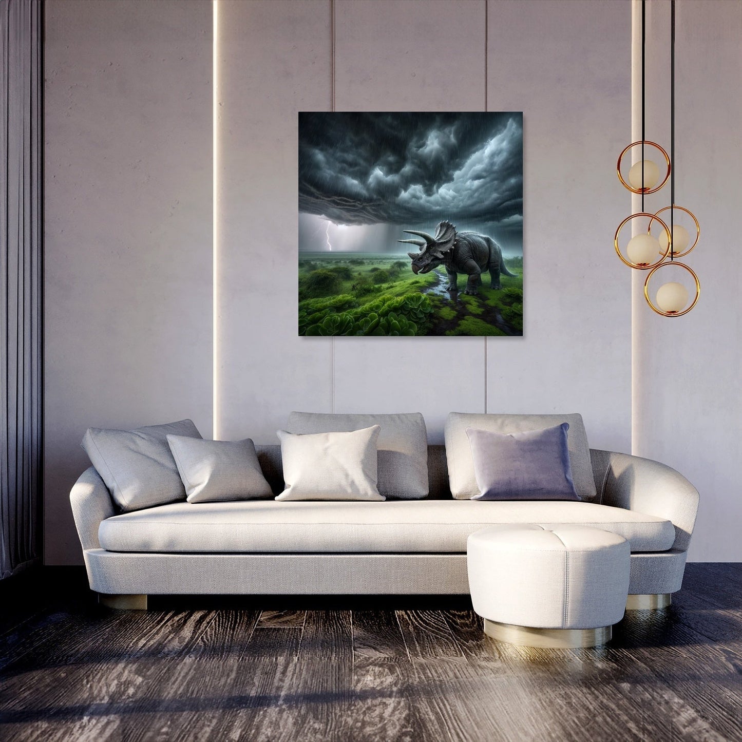 Stormwatch Triceratops Canvas