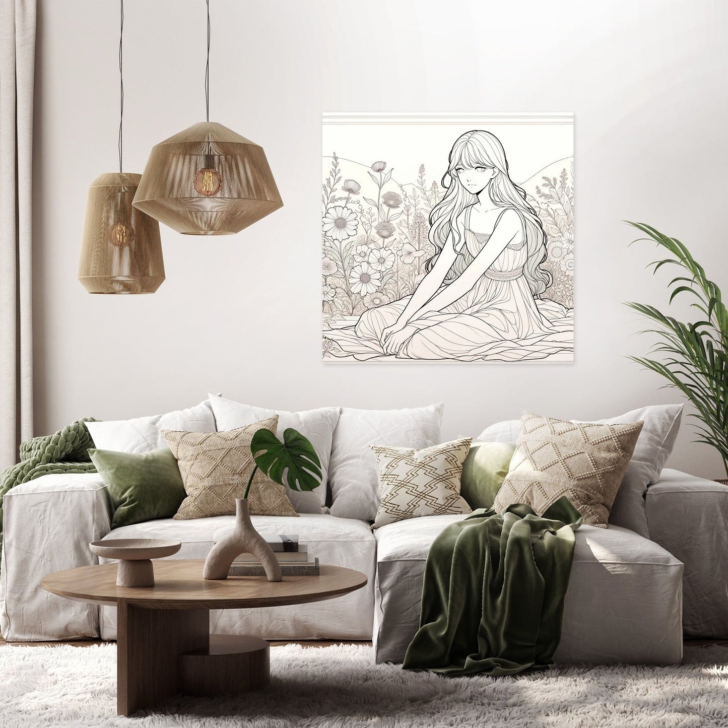Tranquil Garden Girl Canvas