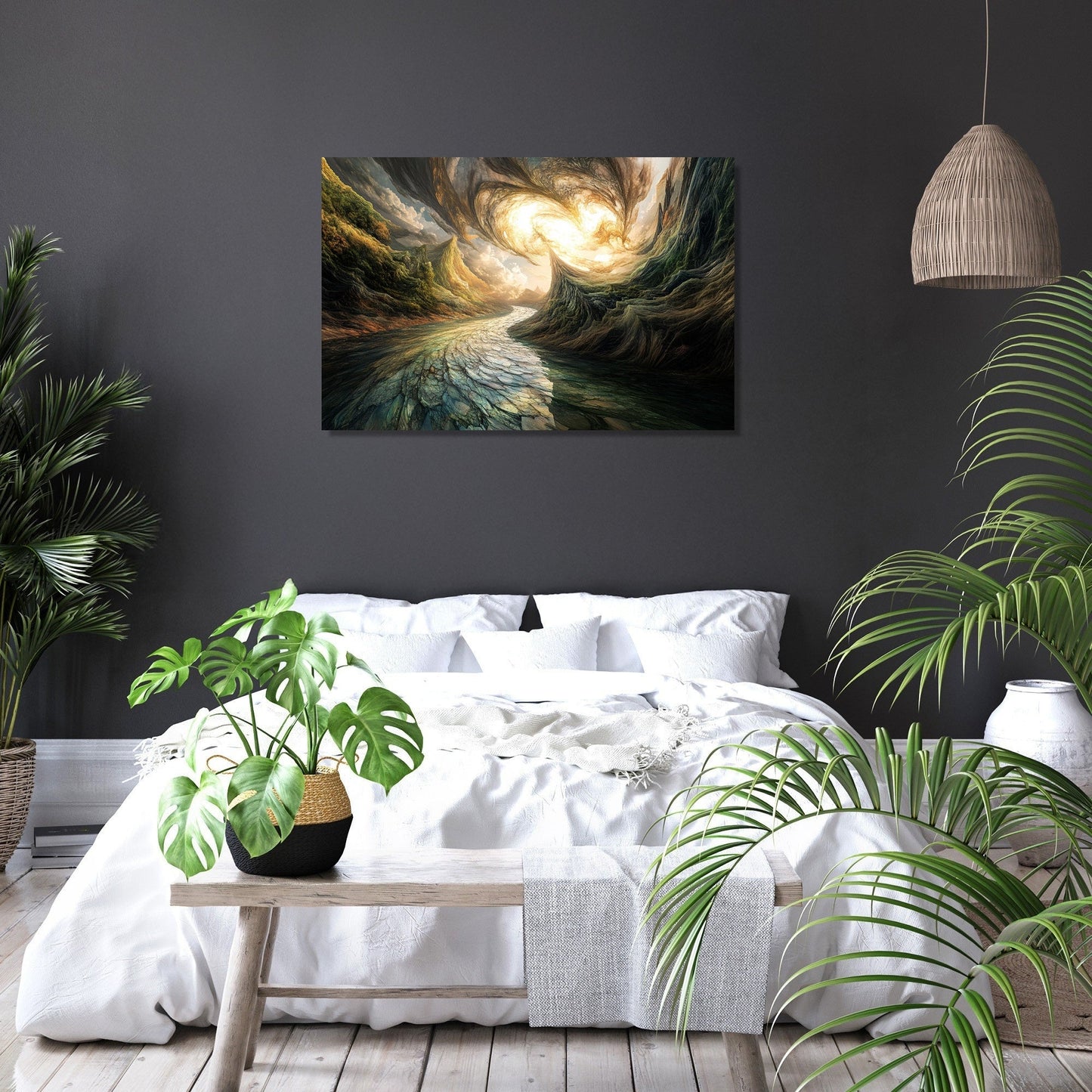 Geometric River Reverie Canvas