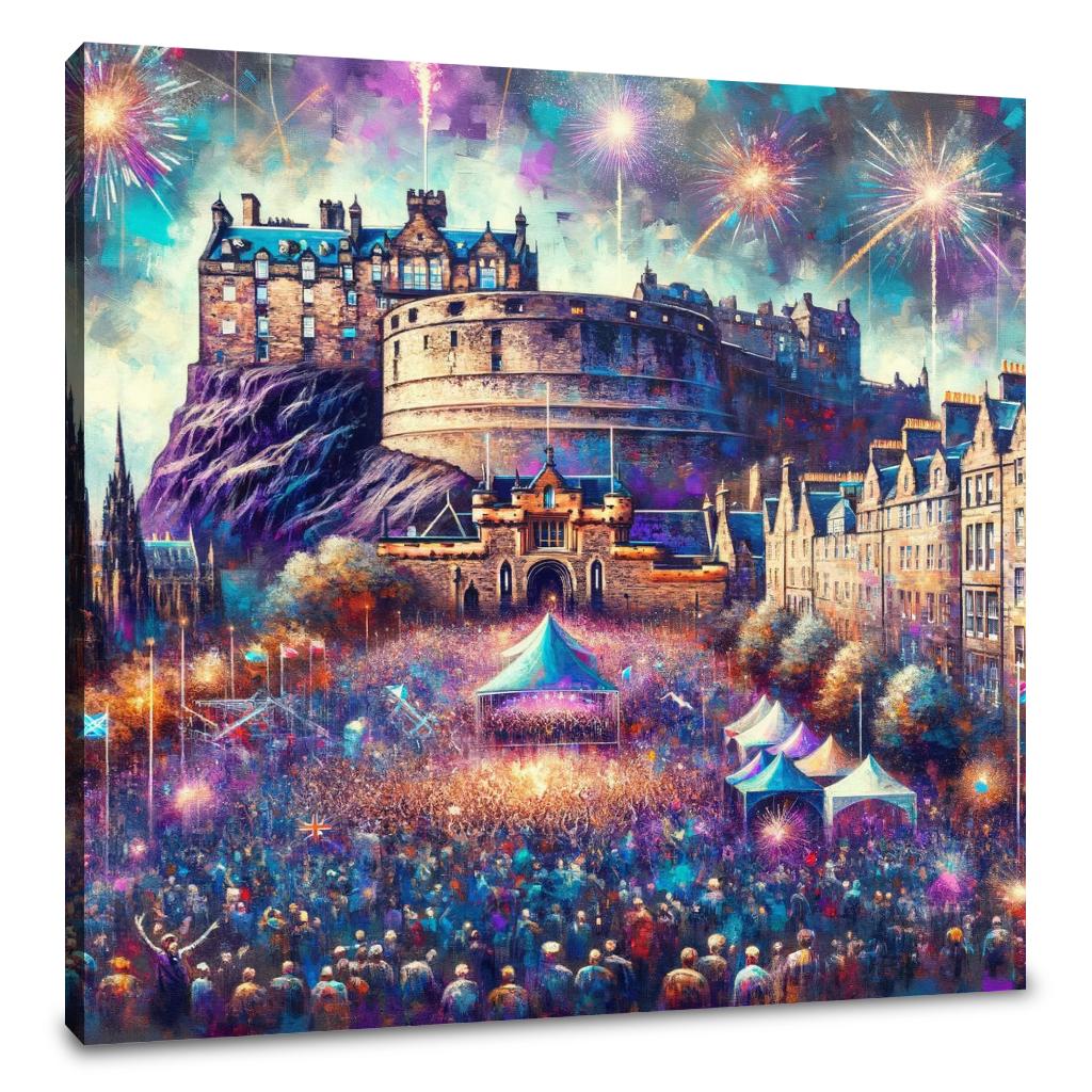 Edinburgh Festival Castle Glow Canvas