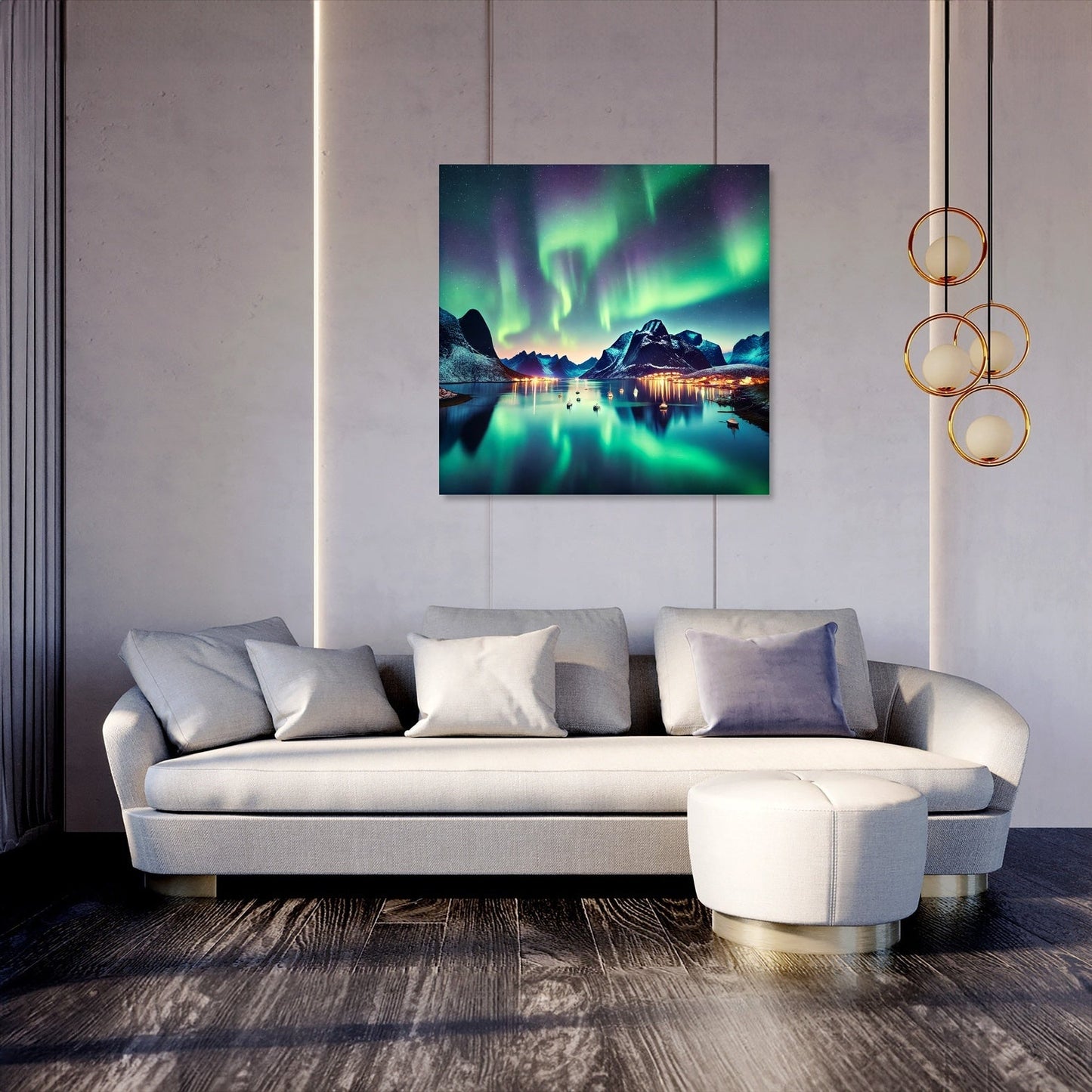 Aurora Fjord Canvas