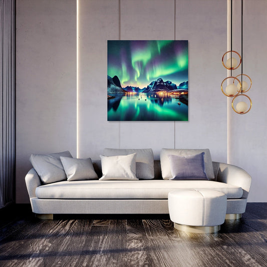 Aurora Fjord Canvas