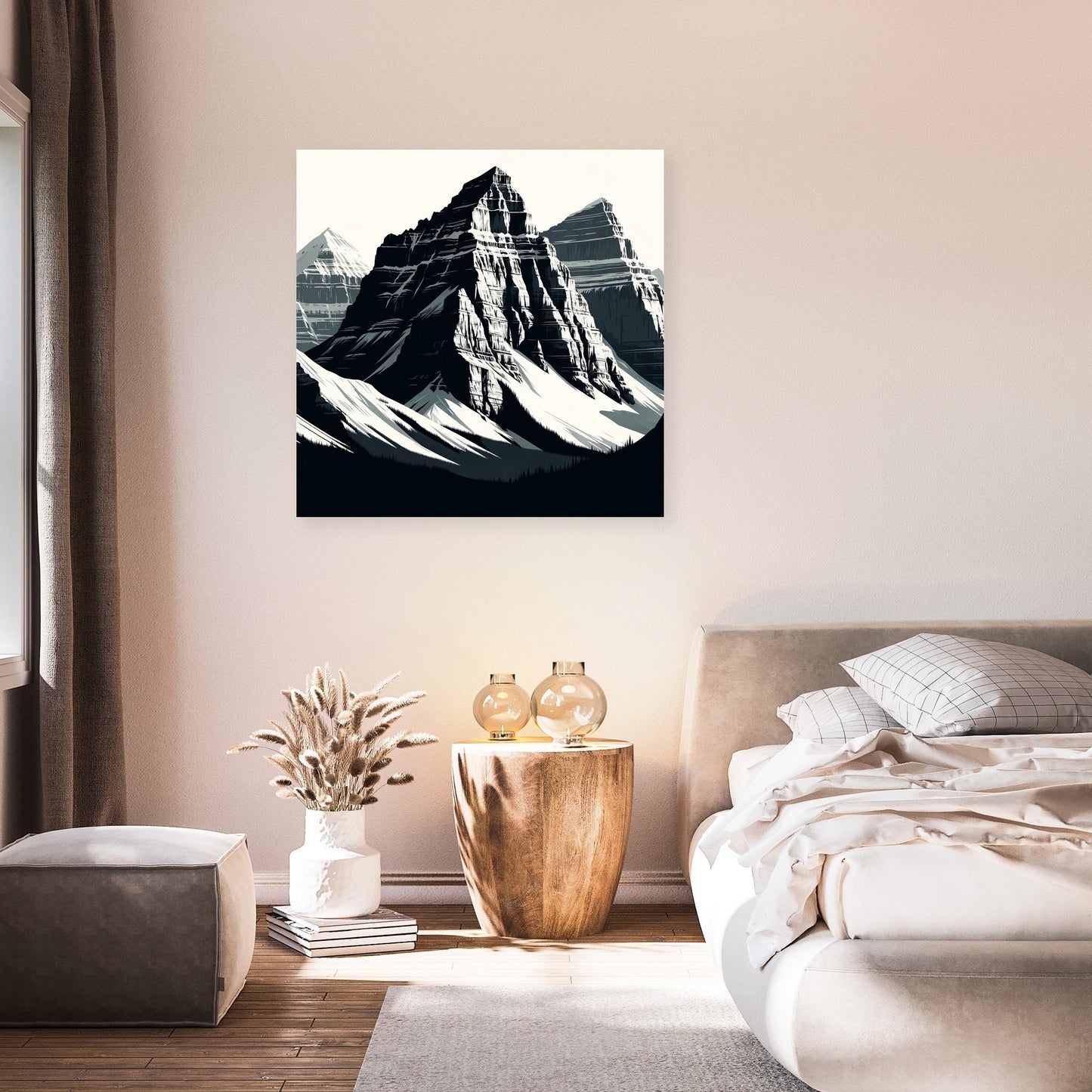 Rockies Modernist Monochrome Canvas