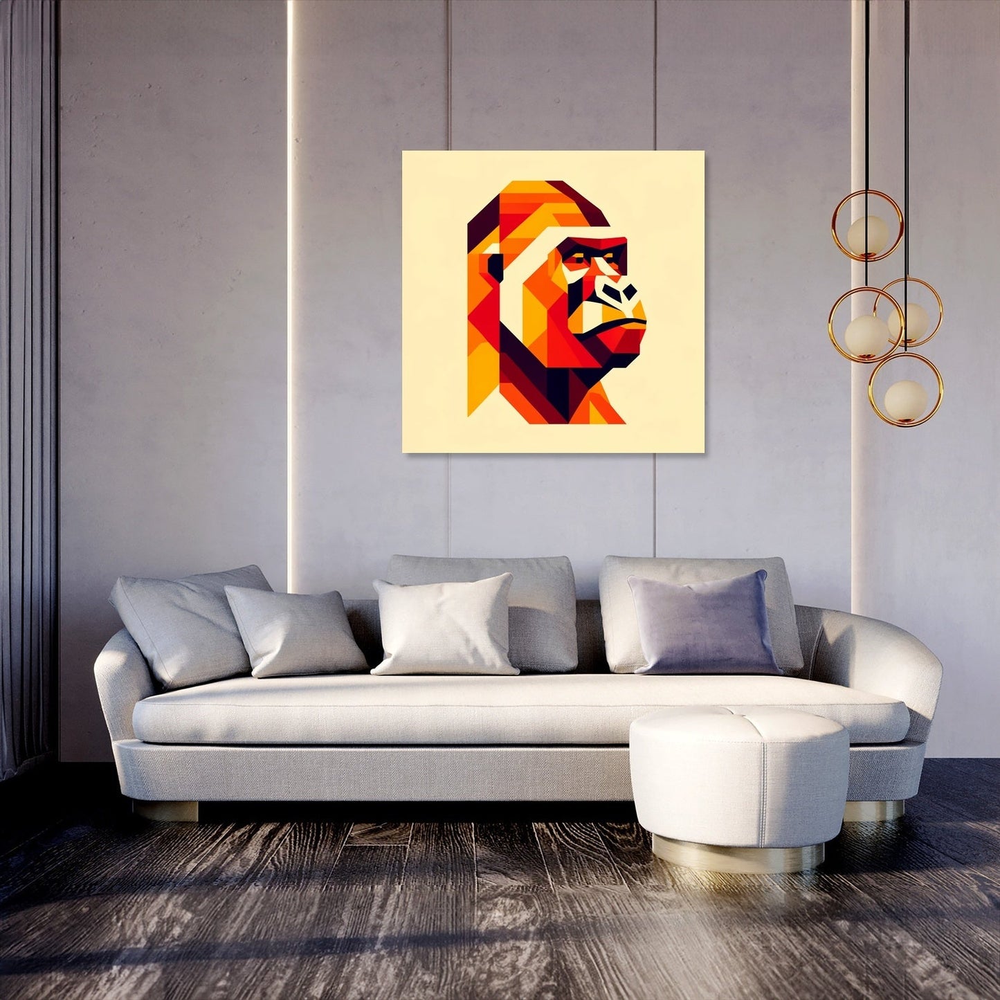 Geometric Gorilla Canvas