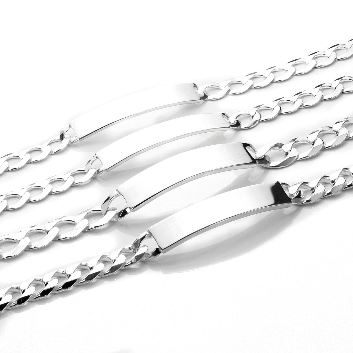 Sterling Silver Open Curb Identity ID Bracelet