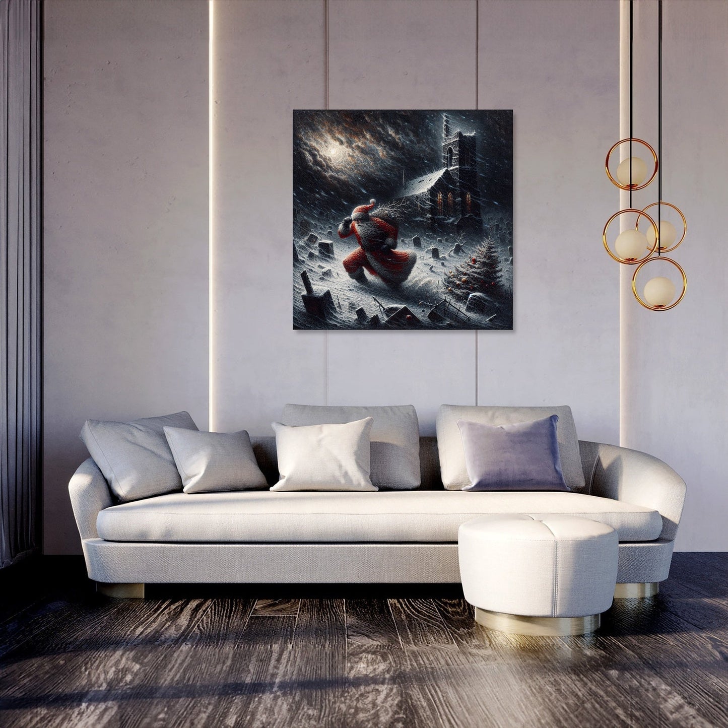 Resilient Santa's Stormy Christmas Canvas