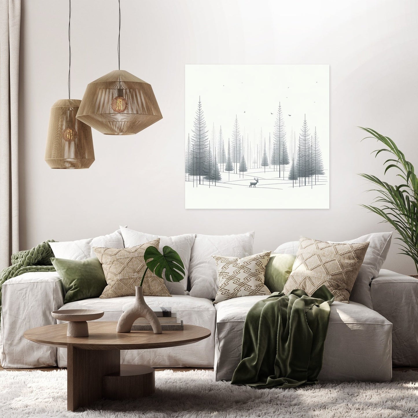Winter Solitude in Monochromatic Canvas