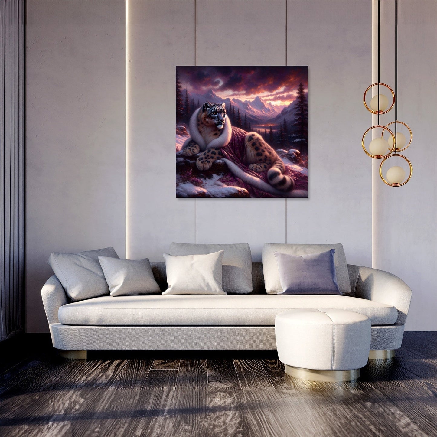 Dusk Majesty Snow Leopard Canvas
