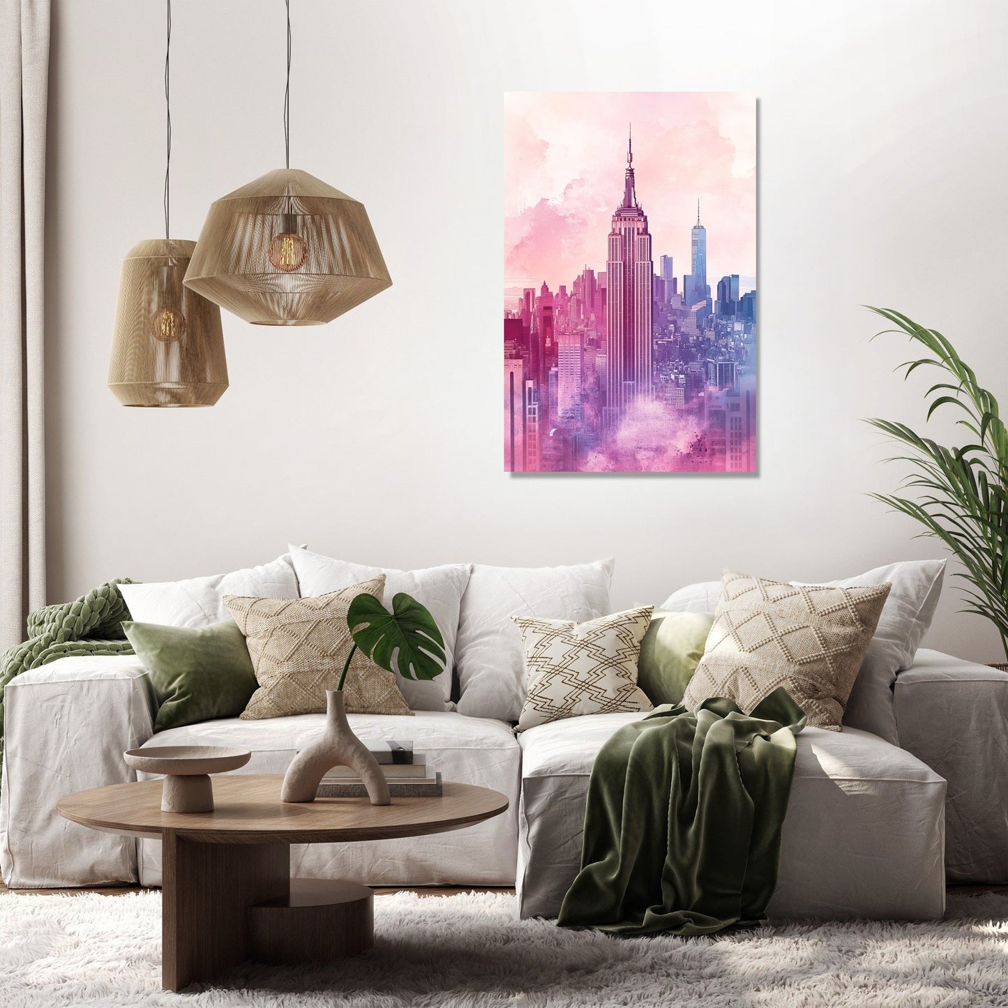 Golden Hour Over Empire State Canvas