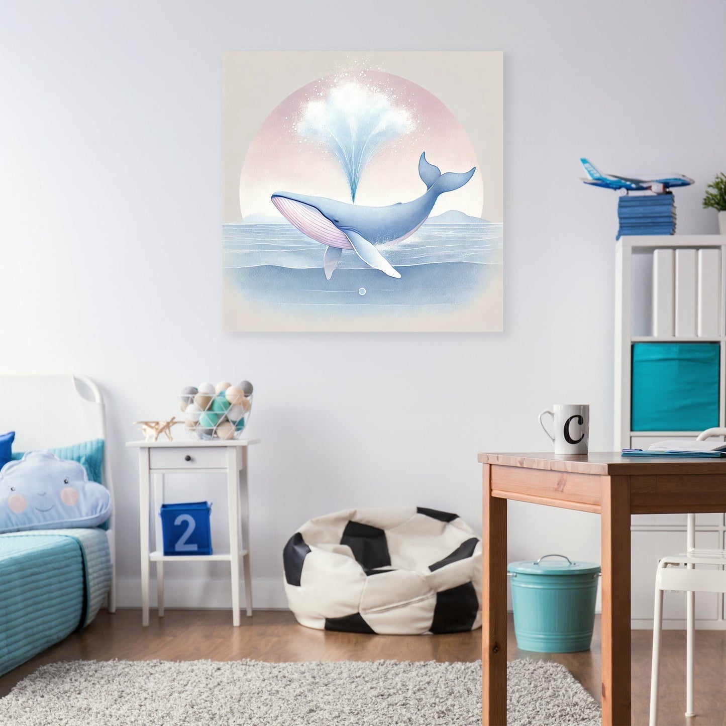 Pastel Whale Serenity Canvas