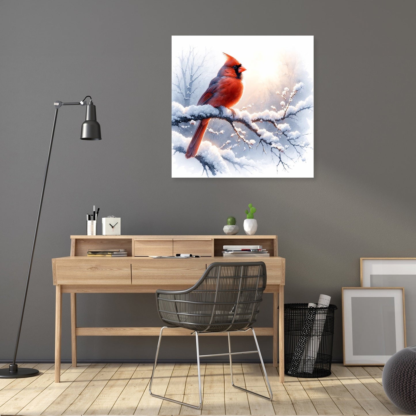 Cardinal's Winter Morning Canvas