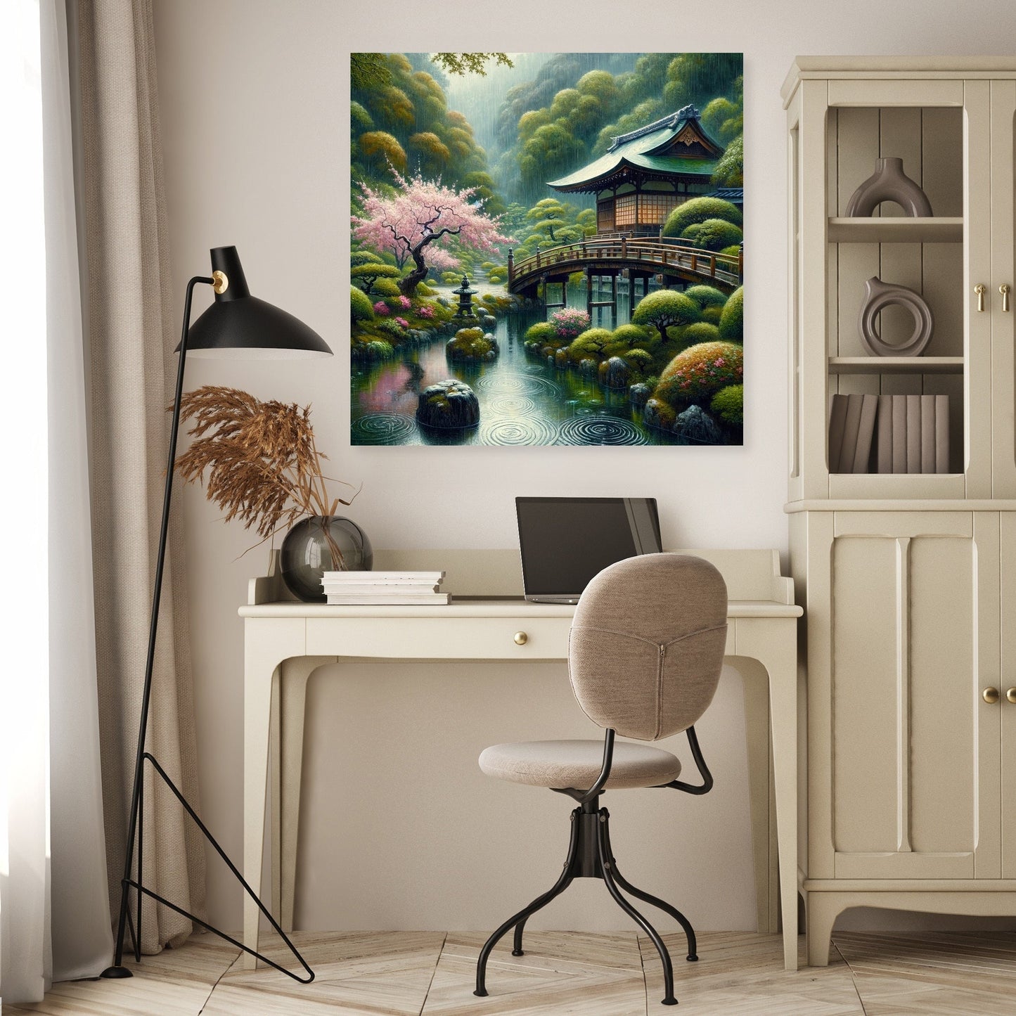 Tranquil Rain in Kyoto Canvas