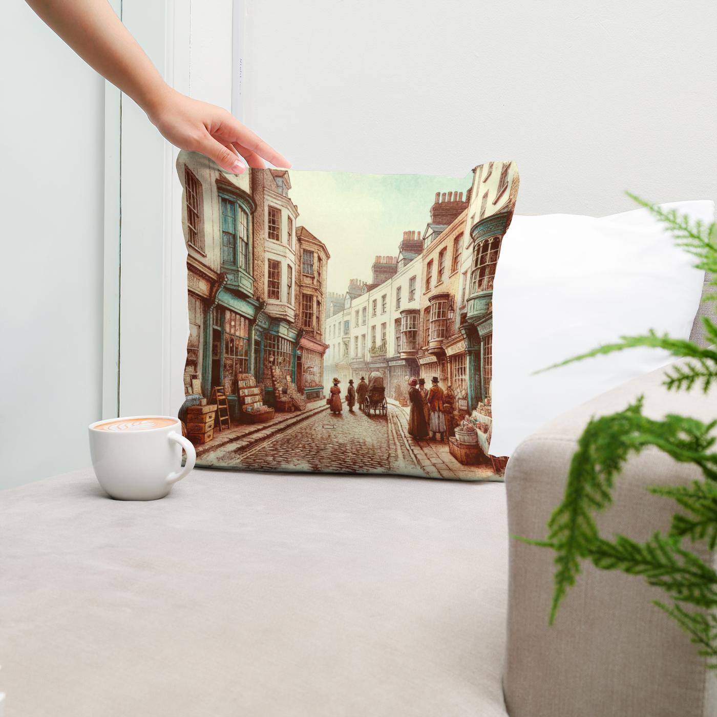 Vintage Lanes of Brighton Cotton Cushion