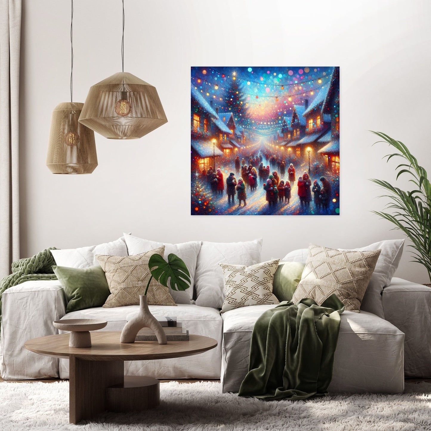 Nostalgic Christmas Village Canvas